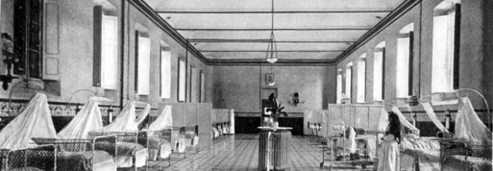 Sala de la Clínica de Enfermedades de la Infancia, año 1928