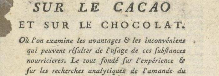 Observations sur le cacao